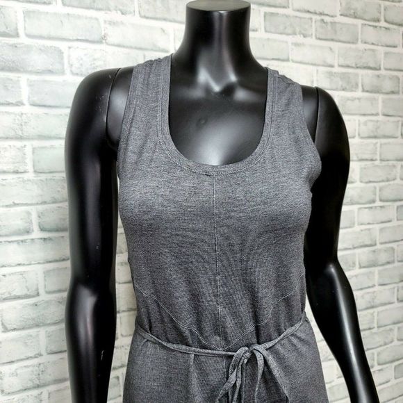 Lole Womens S Grey Tank Dress Cutout Back Tie Belt UPF50+ Moisture Wicking - Picture 3 of 10